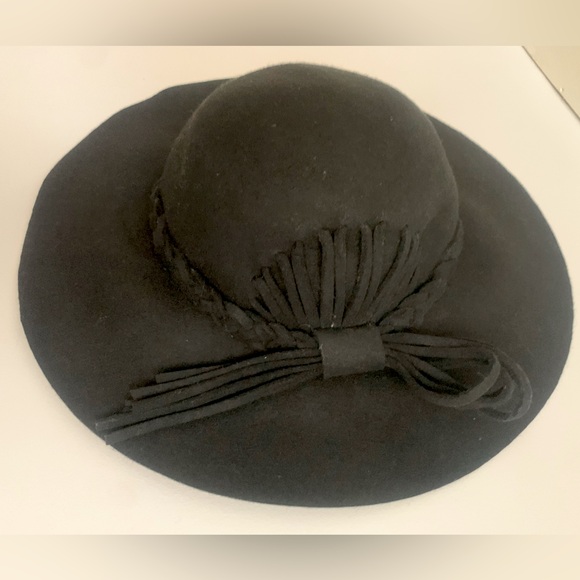 Bebe 100% Wool Black Flex Soft Felt Hat Wide Brim main image 14